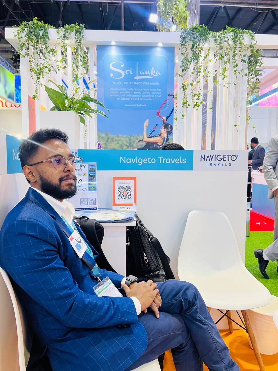 Innam Muzzammil at the Navigeto Travels exhibition stand