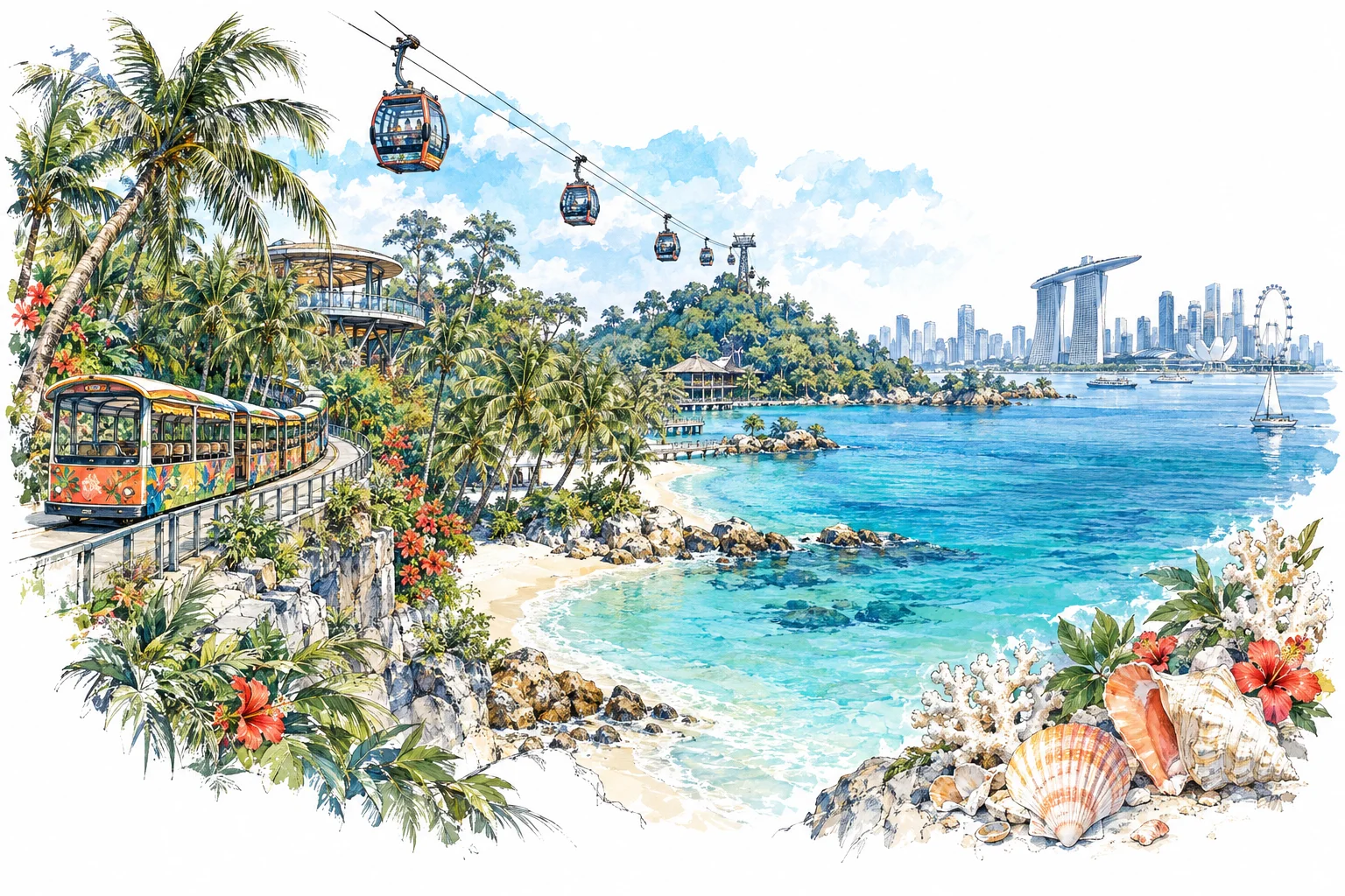 City stays, Sentosa and family breaks: illustrated Singapore journey